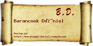 Barancsek Dániel névjegykártya